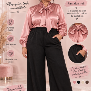 Ensemble chemisier Naïla & pantalon classique noir